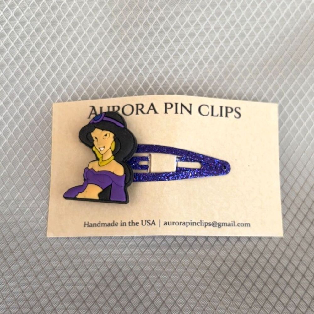 Princess Jasmine Aladdin Disney - Aurora Pin Clips - 55mm Hair Clip
